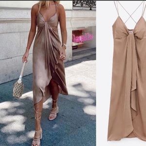 ZARA Knotted Slip Dress